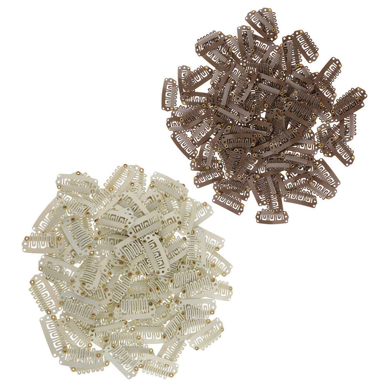200pcs 28mm Metal Snap Clips for Hair Extensions Clip-on Wigs Weft Hairpiece