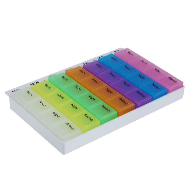 28 Compartments Pills Storage Box 7 Days Tablet Pill Box Holder Medicine A#S