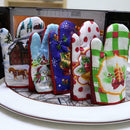 2pcs/set Christmas Home Decoration Glove+Microwave Oven Heat Insulation Pad
