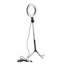 6" Selfie  Light With Extendable Tripod Stand & Flexible Phone Holder For Live