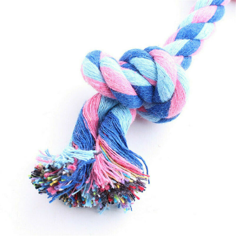 1X Pet Puppy Dog Cotton Knot Braided Teeth Clean Chew Toys Rope Random Cute