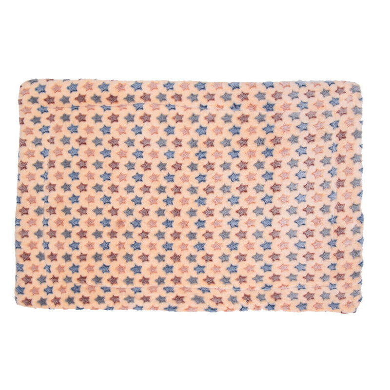 Dog Cat Blanket Pet Cushion Bed Soft Velvet Winter Warm Sleep Mat(Brown L)