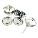 6pcs Cookware Junket Cooking Long Handle Fryer Soup Pan POT Plate Tableware Sets