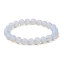8mm Round Crystal Moonstone Natural Stone Stretched Beaded Bracelet for Women JR