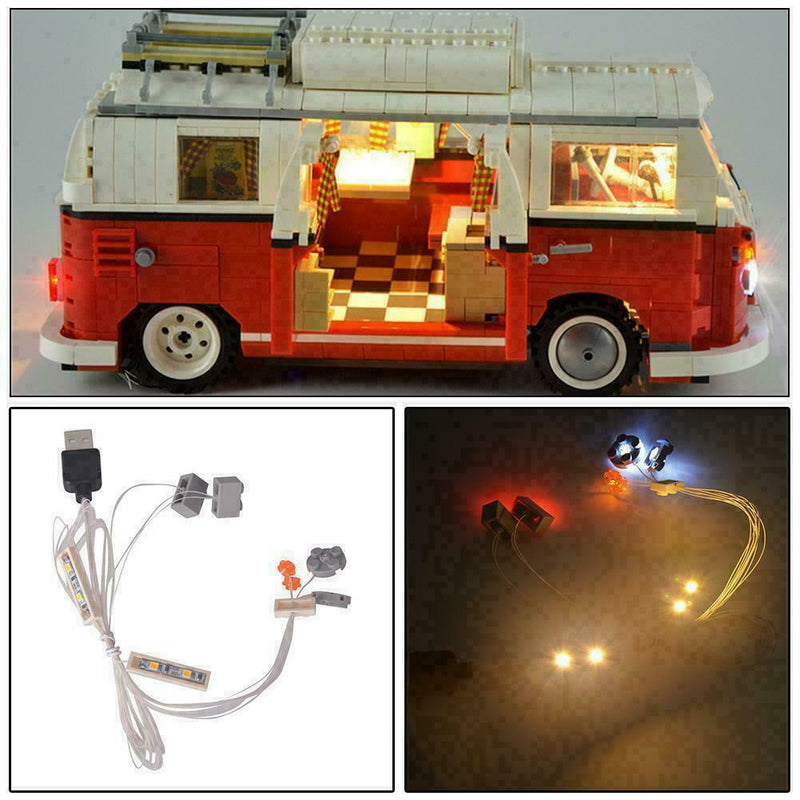 Updated Led Light Kit For LEGO 10220 & 21001 Camper Bricks T1 Van Lighting F1Z2
