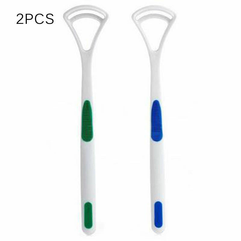 2Pcs/set Dental Care Brush Cleaner Bad Breath Tongue Scraper Oral Clean Care New