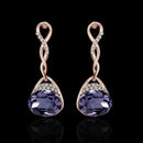 Necklace Earrings Diamond Water droplets Elegant Women Jewellery Set of Pen
