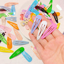 120Pcs 40 Colors Snap Hair Clips Barrettes Bulk Candy Color F. Girls Accessories