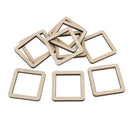 10Pcs Unfinished Wooden Hollow Square Wood Pieces for Woodcradt DIY 50mm
