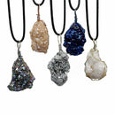 1X Natural Wrap Rainbow Titanium Crystal Agate Druzy Quartz Geode Pendant Bead