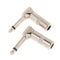 2X 1/4" 6.35mm Right Angle Mono Phone Welding Audio Plug Connector Adapter