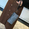Women Evening Clutch Bag Plush Zip Handbag Female Solid Color Purse (Grey)