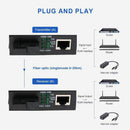 1 Pair 10/100/1000M External Gigabit Ethernet Media Converter 1000Mbps RJ45 to