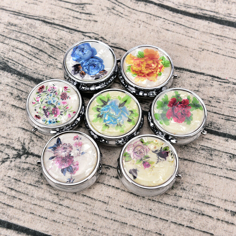 Metal Folding Pill Case Medicine Organizer Pill Box Makeup Storage Container TO