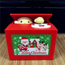 Money Box Lovely Stealing Coin Santa Claus Piggy Bank for Kids Birthday Gift