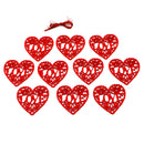 10pcs/bag Wooden Hollow Love Heart Pendants Wedding Valentines Day Decor A