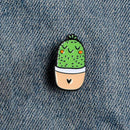 Cartoon Cute Potted Plant Brooch Badge Unisex Shirt Enamel Pins (Style 3)  A