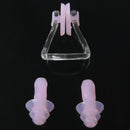 pink Plastic nose clip silicone ear plugs set for swimming
