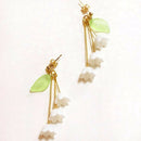 beautiful lily of the valley flower dangle drop earrings  Q1S5