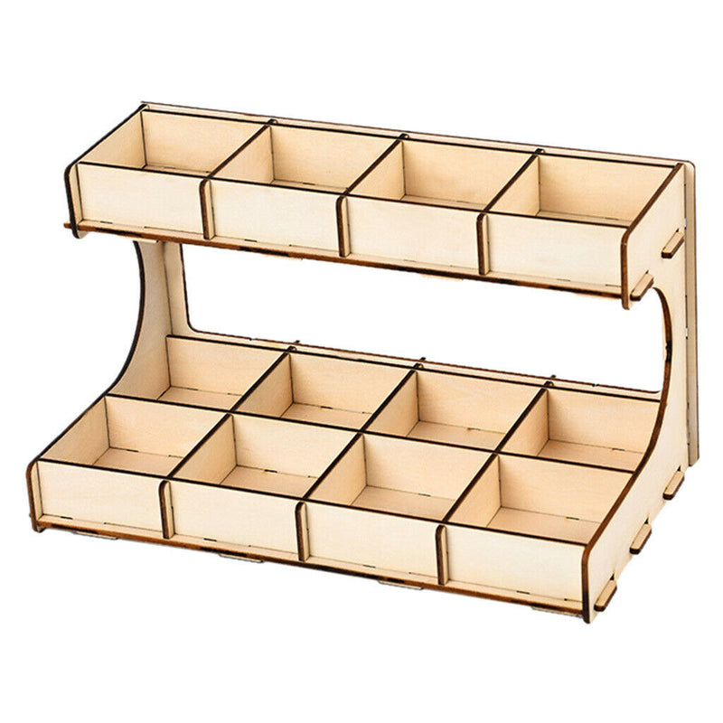 DIY Wooden Paint Rack Ink Storage Organizer 2-layer 12-grid