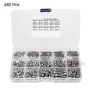 Machine Screw And Nut Kit 480 Pcs M3 M4 M5 Button Socket Head Cap Bolts HBY EHG