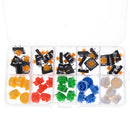 25Pcs Tactile Push Button Switch Momentary Tact & Cap 12X12X7.3Mm Kit Arduino3c