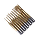 10x 1/8'' 0.8-3.175mm PCB Drill Bit Set Engraving Cutter Rotary CNC End Mill 3C