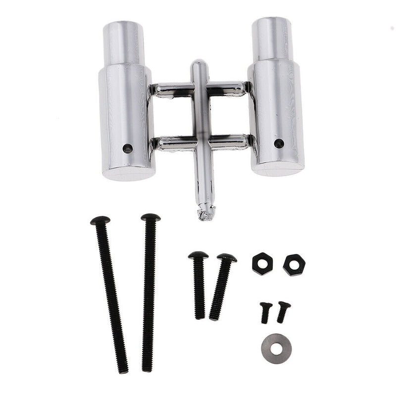 1/10 RC Racing Drift Car Accessories - Double Tip Pipes with License Bracket