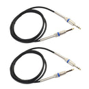 2 Pack 1/4 inch TRS to 1/4 inch TRS Balanced Interconnect Cable Cord, 6Feet