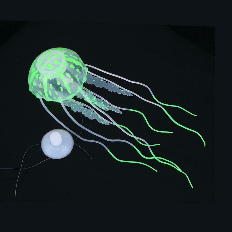 Simulation Artificial Jellyfish Glowing Aquarium Fish Tank Decor(Green)