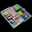 109Pcs Fishing Lure Minnow/Popper/Wobbler Spoon Metal Lure Soft Bait Fishin T9Q9