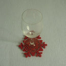4 Pcs Xmas Snowflake Shaped Coasters Table Top Decoration