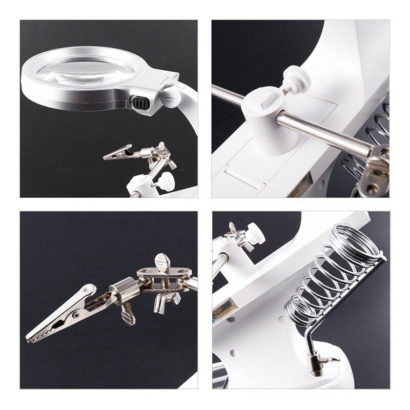3 Hand Soldering Iron Stand Welding Tool With Illuminated Glasses Led Allig H5S8