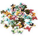50pcs 2 Holes Mixed Color Butterfly Wooden Buttons Sewing Scrapbooking DIY  LJ