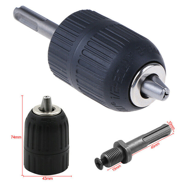 1Set 2-13MM 1/2-20UNF Drill Chuck with SDS Shaft Adaptor Keyless Heavy Duty T Gw