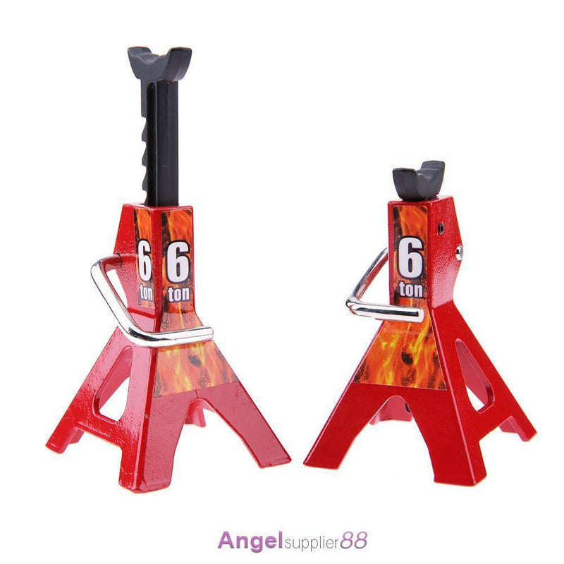 2pcs 6 TON Metal Scale Jack Stands for Axial SCX10 TAMIYA CC01 RC Trucks