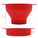 Microwave Popcorn Popper Collapsible Silicone Bowl with Lid and Handles(Red