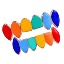 Hip Hop Grills Set Top and Bottom Mouth Tooth Cap Hip Hop Teeth Grills - Rainbow
