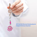 Full Drill Special Shaped Diamond Painting Bear Paw Keychain Bag Pendant