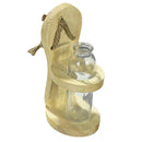 Hydroponic Plants Transparent Glass Vase Hanging Planter w/ Wooden Stand