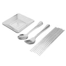17Pcs Portable Stainless Steel Utensils Tableware Set, for Camping Hiking Home