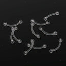 10 Pieces Acrylic Transparent Hoop Ring Bar Eyebrow Navel  18G