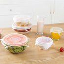 6 Pcs Reusable silicone food pot lid bowl covers wrap keep food stretch fresh ME