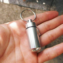 Keyring Tablets Medicine .Container Pill Box Aluminium Hol Drug Chain Key G B5X5