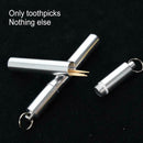 Pocket Toothpick Holder Waterproof Useful Alloy Box Metal Pill Case Keychain