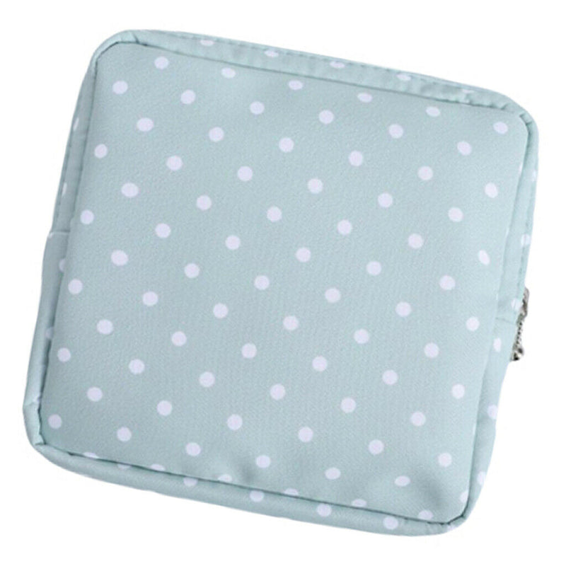Portable Cotton Sanitary Bag Pouch Tampons Makeup Storage for Girls Green