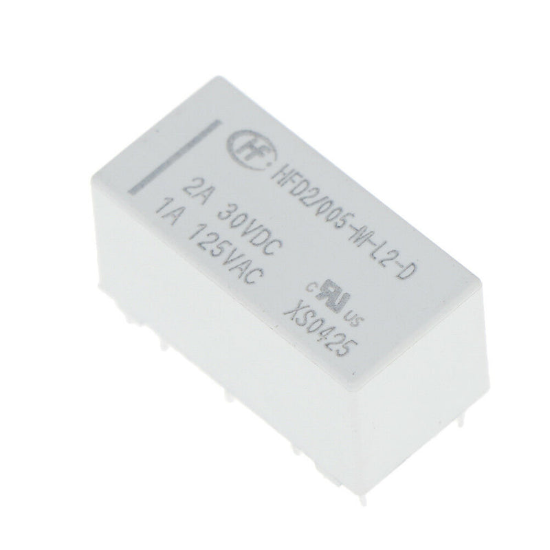 5V coil bistable latching relay dpdt 2a 30vdc 1a 125vac HFD2-005-M-L2-D real Gw