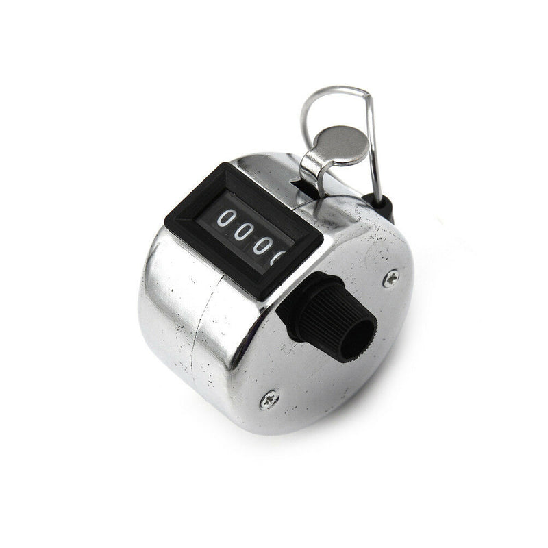Stainless Metal 4 Digit Number Clicker Golf Hand Tally Click Counter Tool 3C