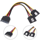 SATA Power 15-pin Y-Splitter Cable Adapter Male to Female for HDD Hard Drive JR