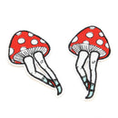 2pcs cartoon leg mushroom patch human leg boho hippie iron on applique badage JR